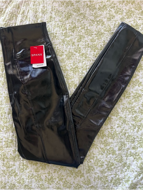 SPANX Denim - SPANX Shiny Black Faux Leather Jeggings